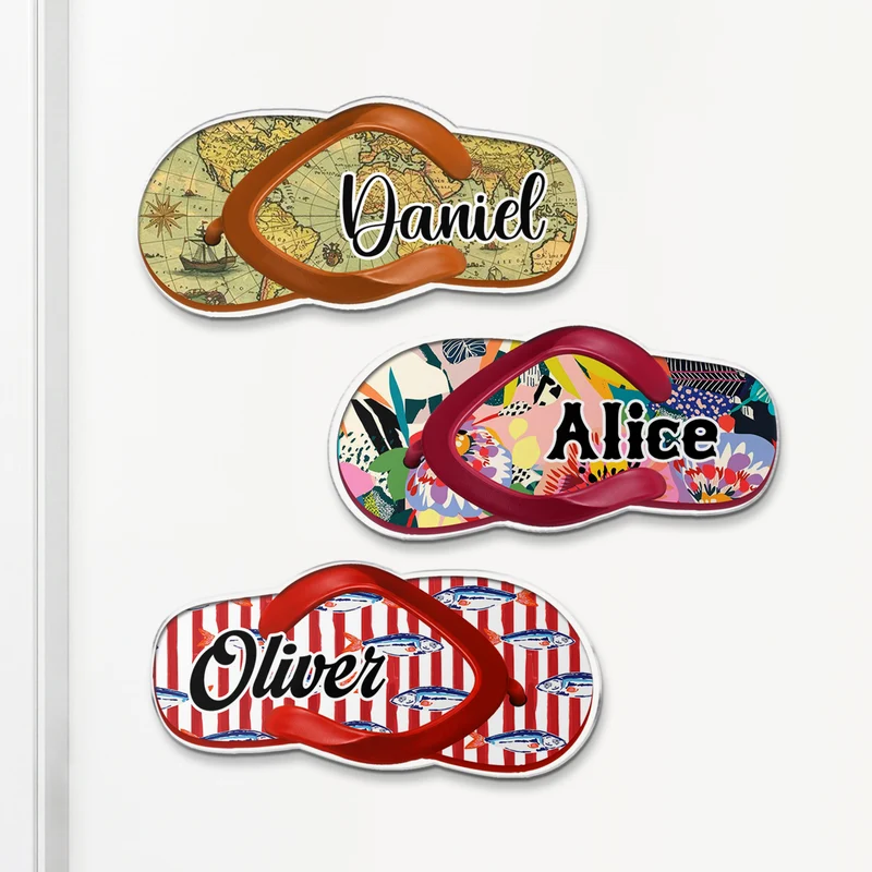 Flip-Flops + Name - Personalisiertes Geschenk | Acryl Magnet Sommer