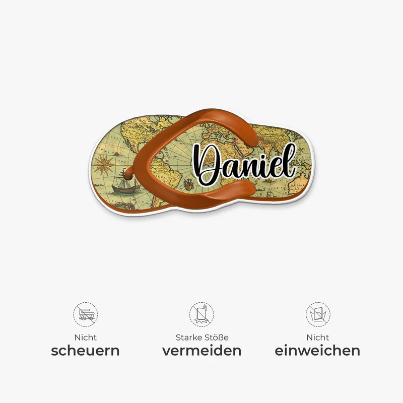 Flip-Flops + Name - Personalisiertes Geschenk | Acryl Magnet Sommer