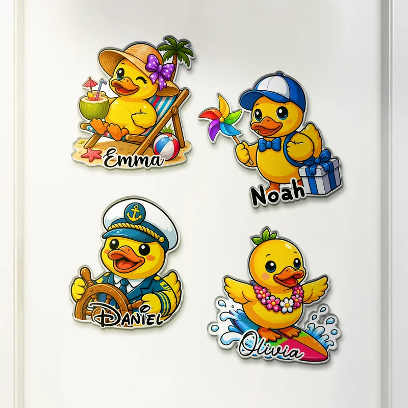 Enten Süß - Personalisiertes Geschenk | Acryl Magnet Familienurlaub