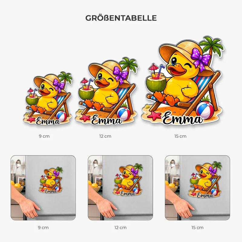 Enten Süß - Personalisiertes Geschenk | Acryl Magnet Familienurlaub