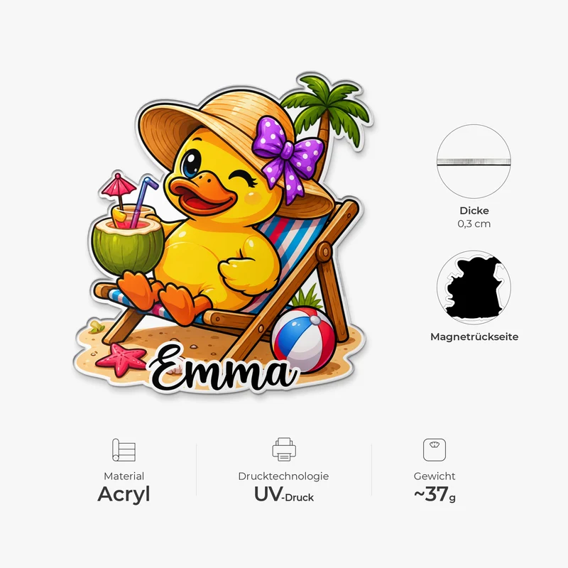 Enten Süß - Personalisiertes Geschenk | Acryl Magnet Familienurlaub