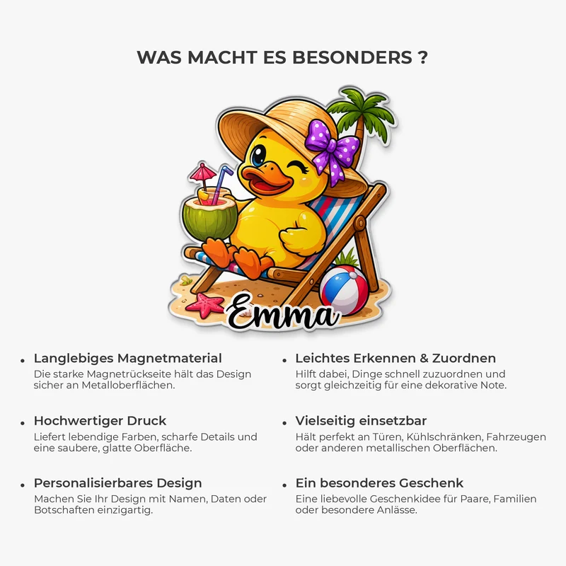 Enten Süß - Personalisiertes Geschenk | Acryl Magnet Familienurlaub