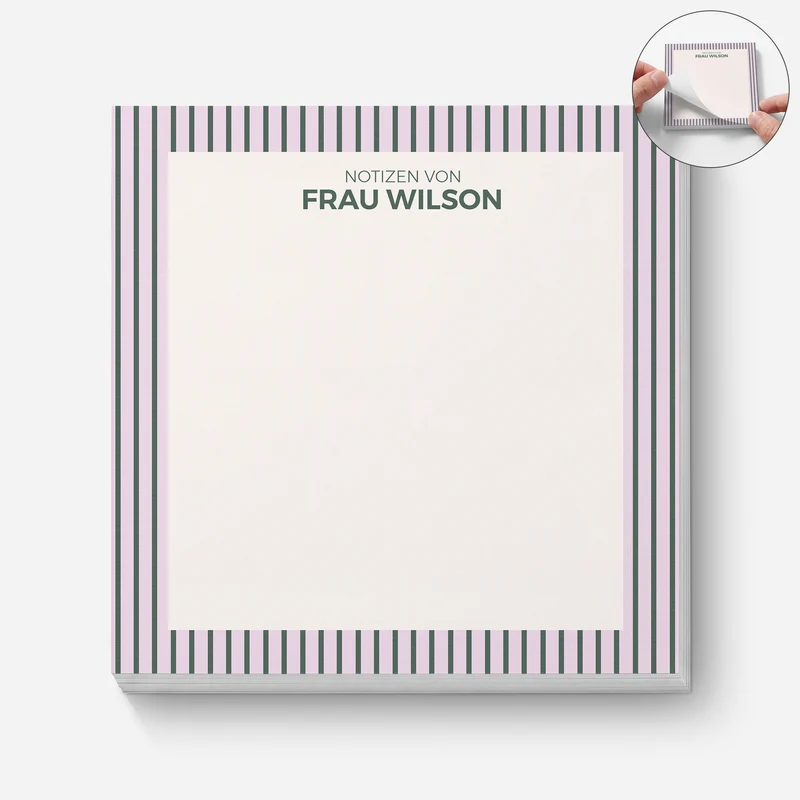 Notizen - Personalisiertes Geschenk | Haftnotizen Für Lehrer:in Streifen