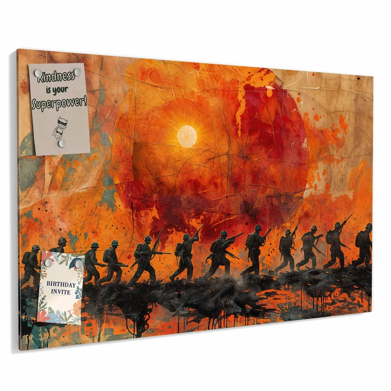 Metall Magnettafel - Marsch vor roter Sonne