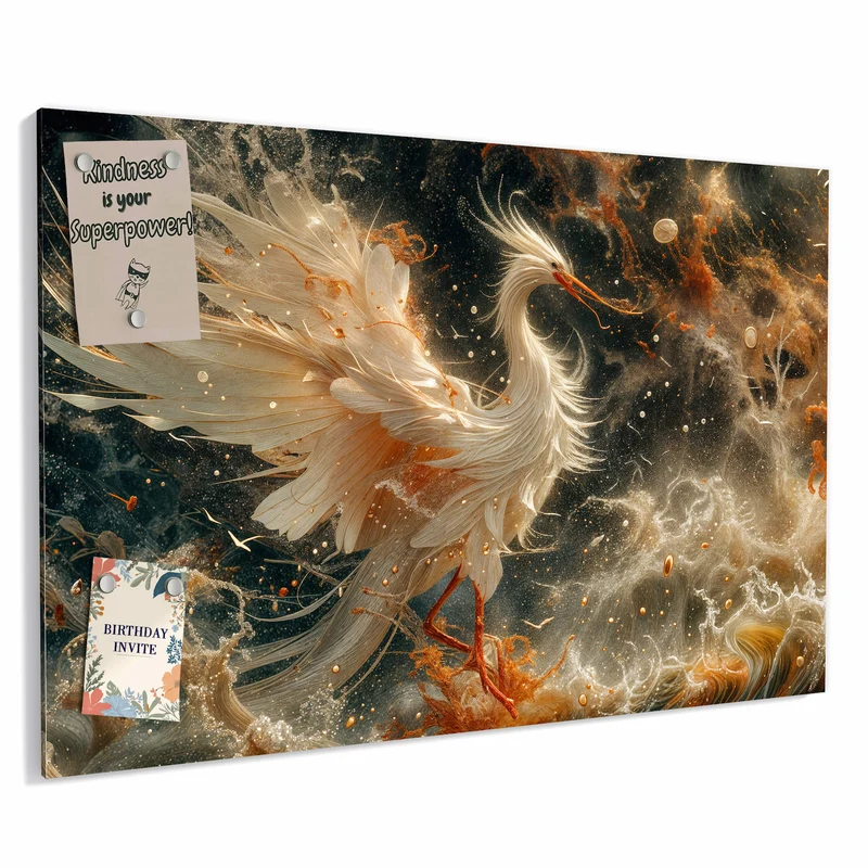 Metall Magnettafel - Eleganter Vogel