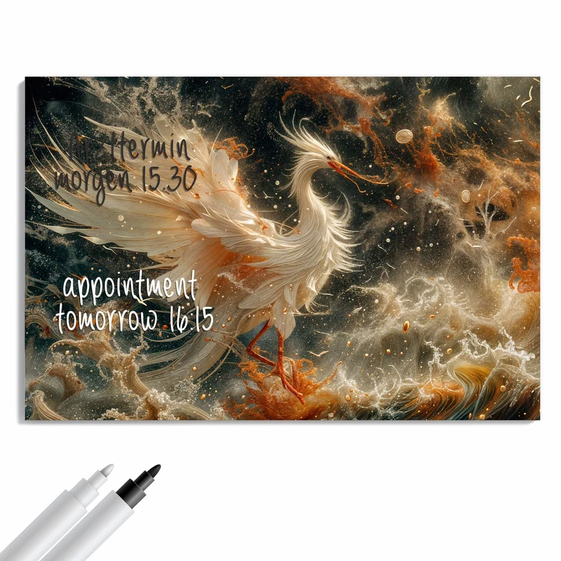 Metall Magnettafel - Eleganter Vogel