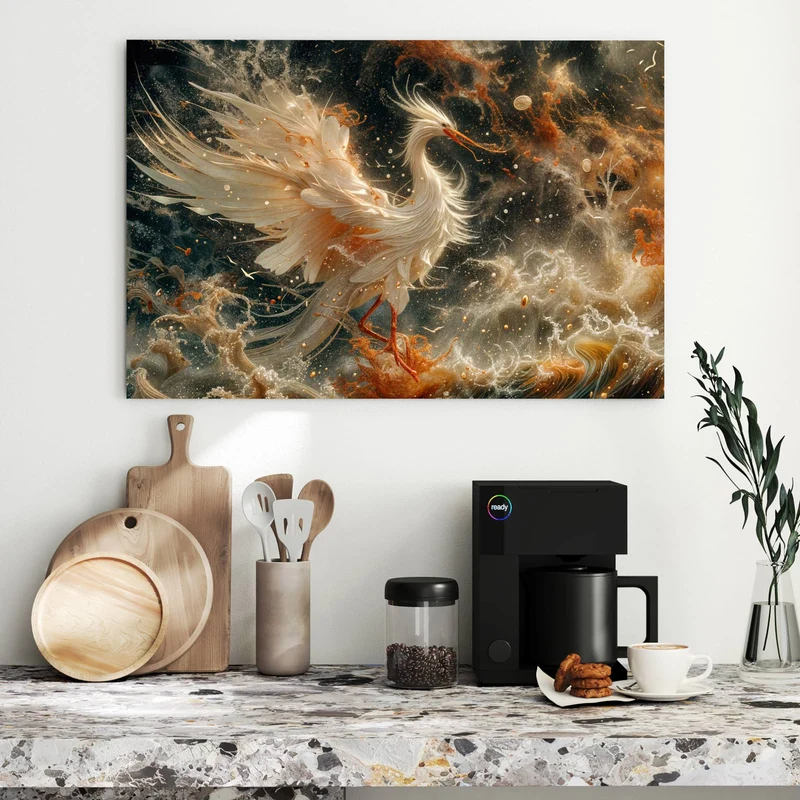 Metall Magnettafel - Eleganter Vogel