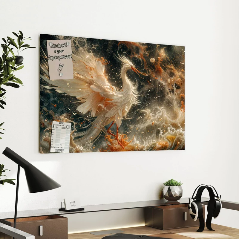 Metall Magnettafel - Eleganter Vogel