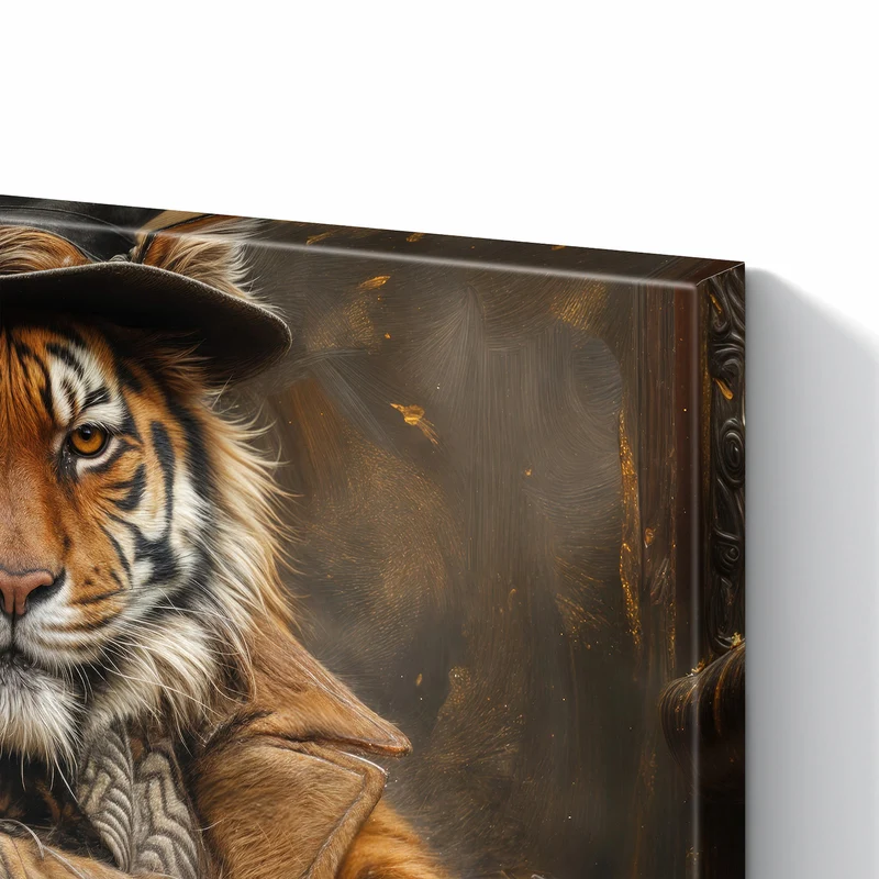 Metall Magnettafel - Tiger mit Zylinder