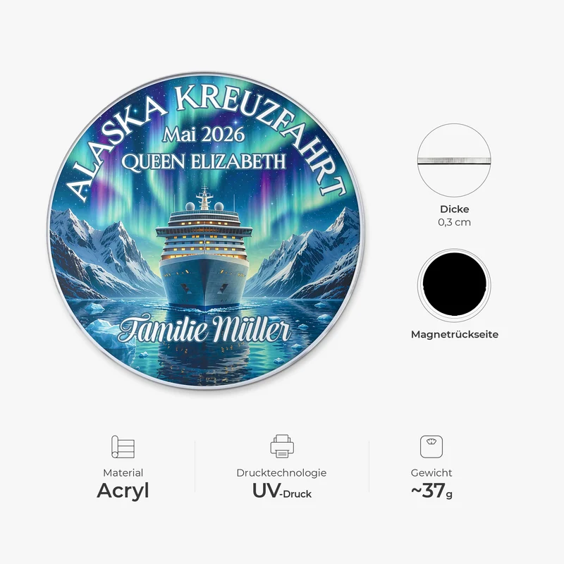 Kreuzfahrt - Personalisierte Geschenke Foto | Acryl Magnet Reise