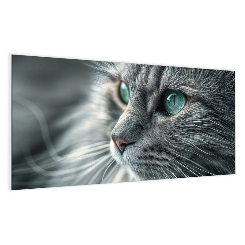 Glas Magnettafel - Katze mit Smaragdaugen