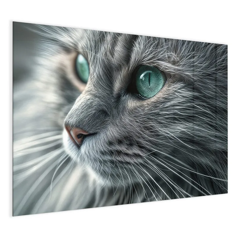 Glas Magnettafel - Katze mit Smaragdaugen
