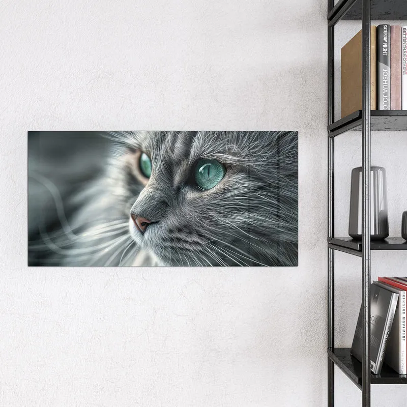 Glas Magnettafel - Katze mit Smaragdaugen