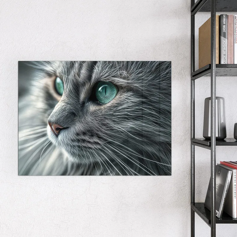 Glas Magnettafel - Katze mit Smaragdaugen