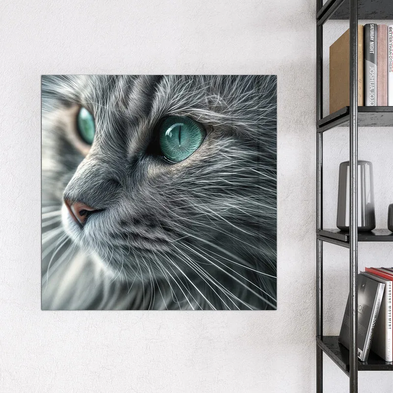 Glas Magnettafel - Katze mit Smaragdaugen