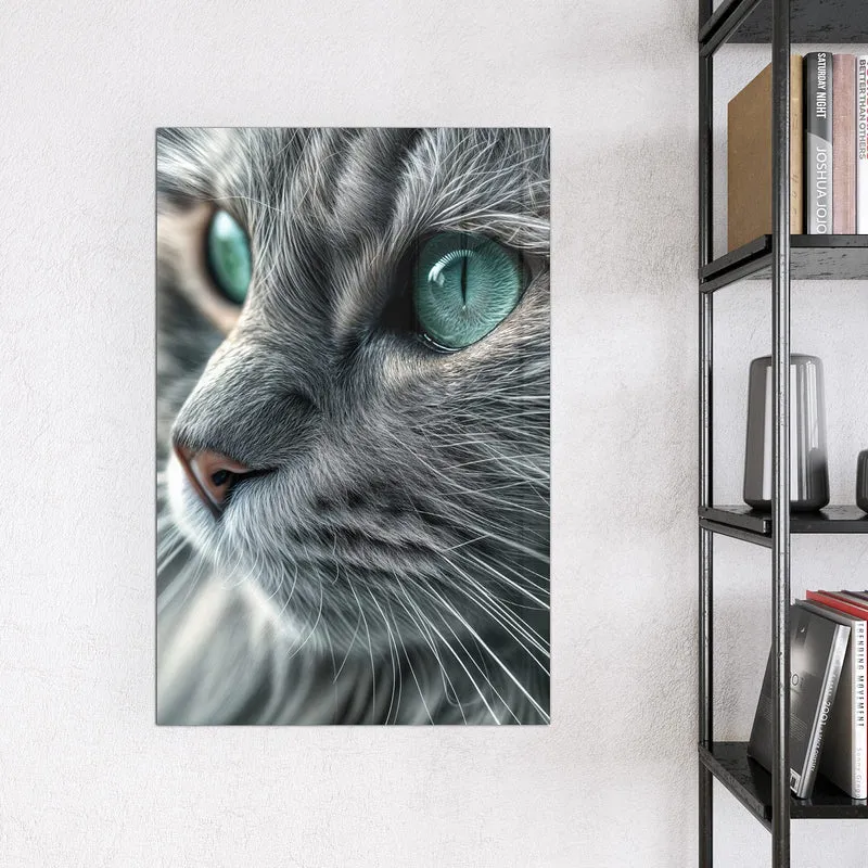 Glas Magnettafel - Katze mit Smaragdaugen