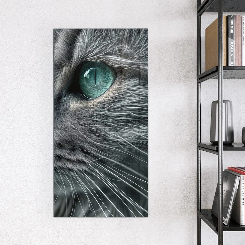 Glas Magnettafel - Katze mit Smaragdaugen