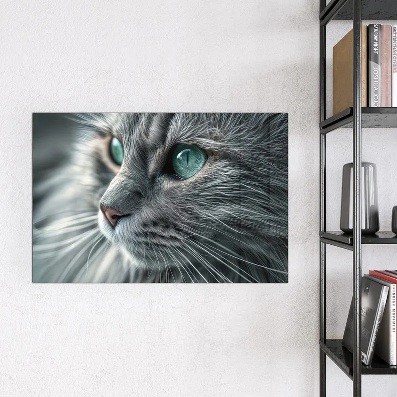 Glas Magnettafel - Katze mit Smaragdaugen