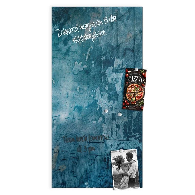 Glas Magnettafel - Abblätterndes Blau