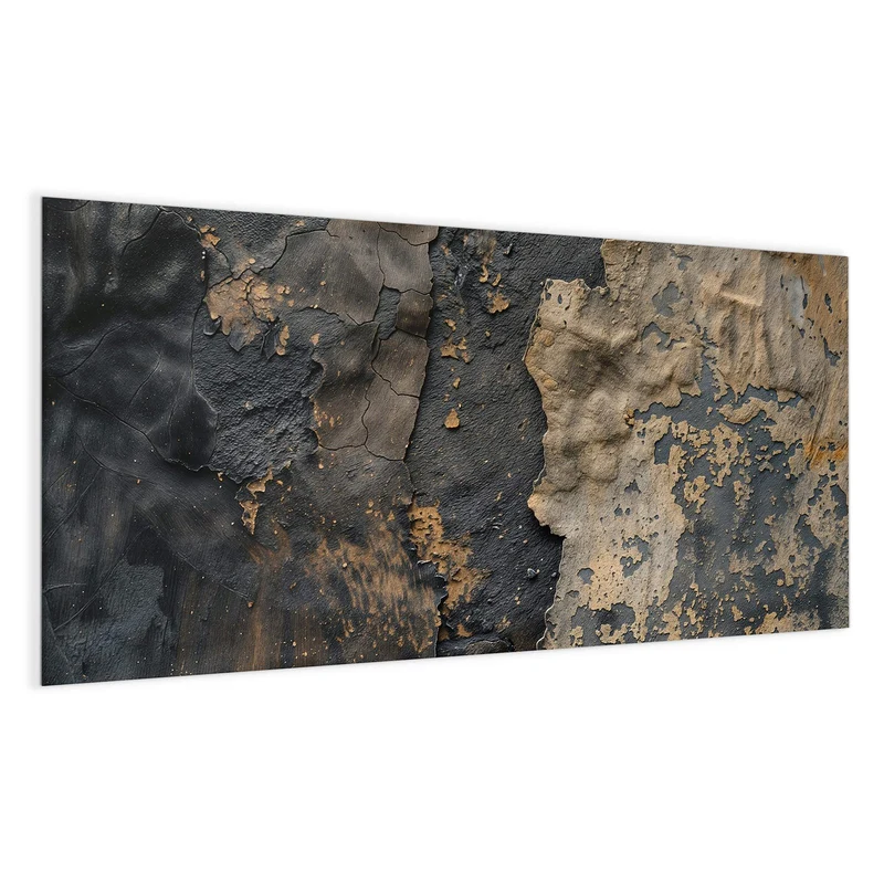 Glas Magnettafel - Ocker auf Schwarz