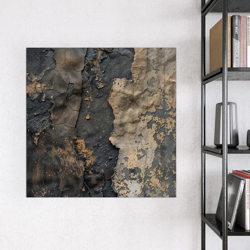 Glas Magnettafel - Ocker auf Schwarz