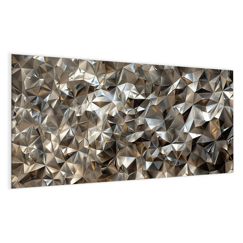 Glas Magnettafel - Facetten in Silber