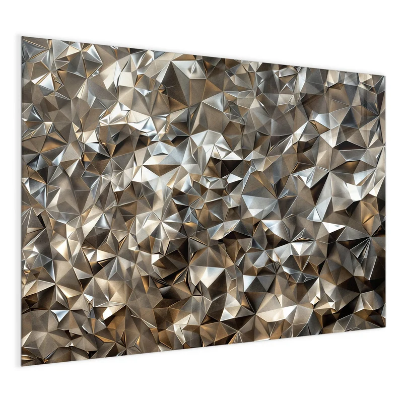 Glas Magnettafel - Facetten in Silber