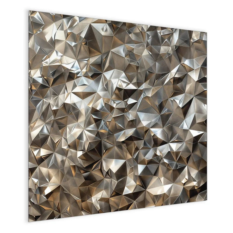 Glas Magnettafel - Facetten in Silber