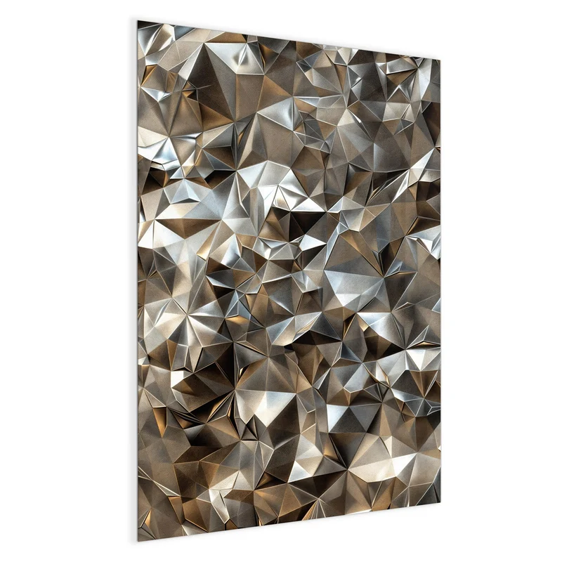 Glas Magnettafel - Facetten in Silber