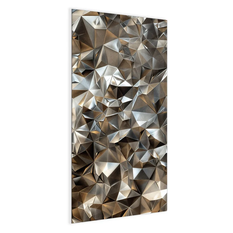 Glas Magnettafel - Facetten in Silber