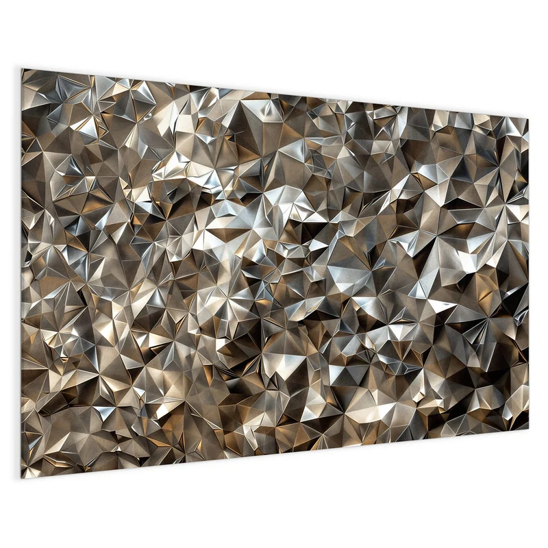 Glas Magnettafel - Facetten in Silber