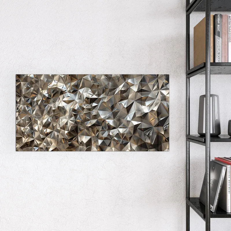 Glas Magnettafel - Facetten in Silber