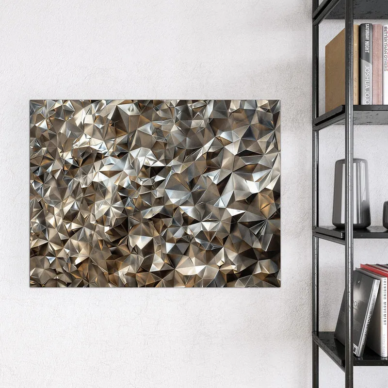 Glas Magnettafel - Facetten in Silber