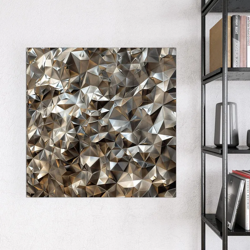 Glas Magnettafel - Facetten in Silber
