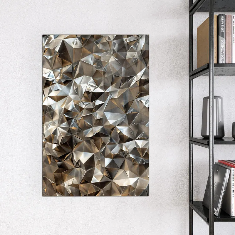 Glas Magnettafel - Facetten in Silber