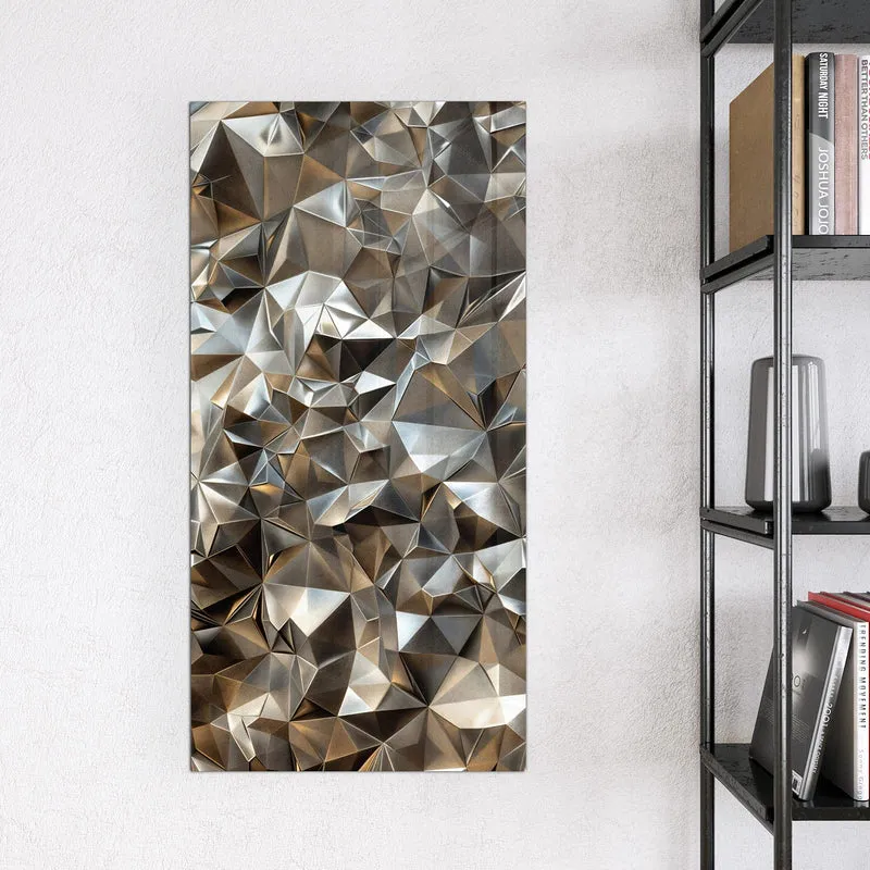 Glas Magnettafel - Facetten in Silber