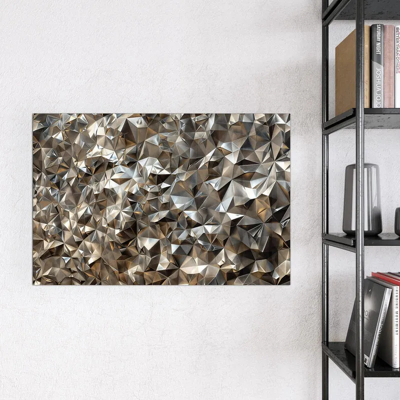 Glas Magnettafel - Facetten in Silber