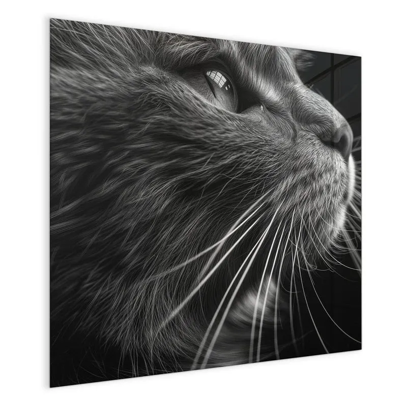 Glas Magnettafel - Katze in Schwarzweiß
