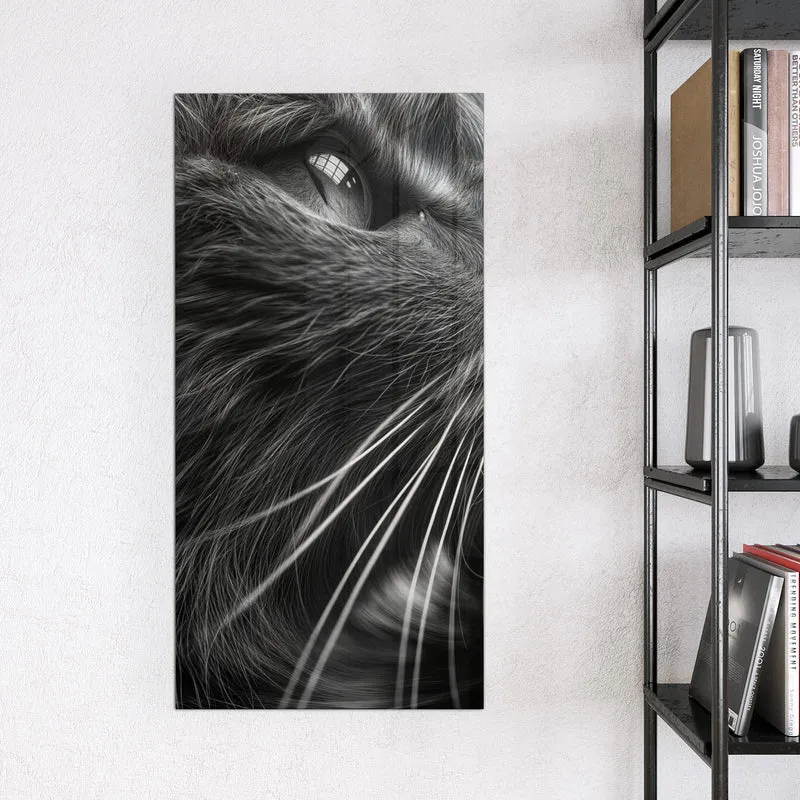 Glas Magnettafel - Katze in Schwarzweiß