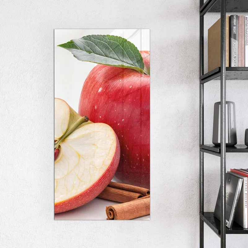 Glas Magnettafel - Apfelhälfte mit Zimt