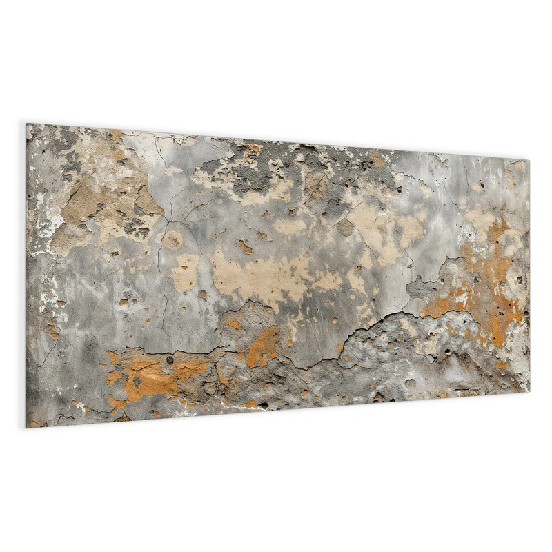 Glas Magnettafel - Putz in Grau und Ocker