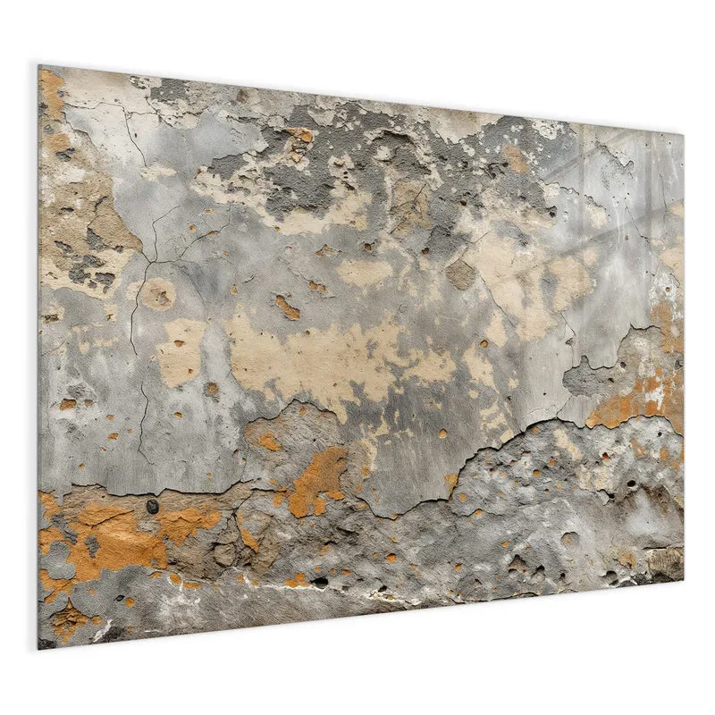 Glas Magnettafel - Putz in Grau und Ocker