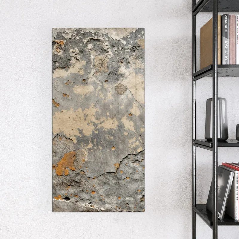 Glas Magnettafel - Putz in Grau und Ocker