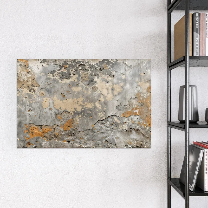 Glas Magnettafel - Putz in Grau und Ocker