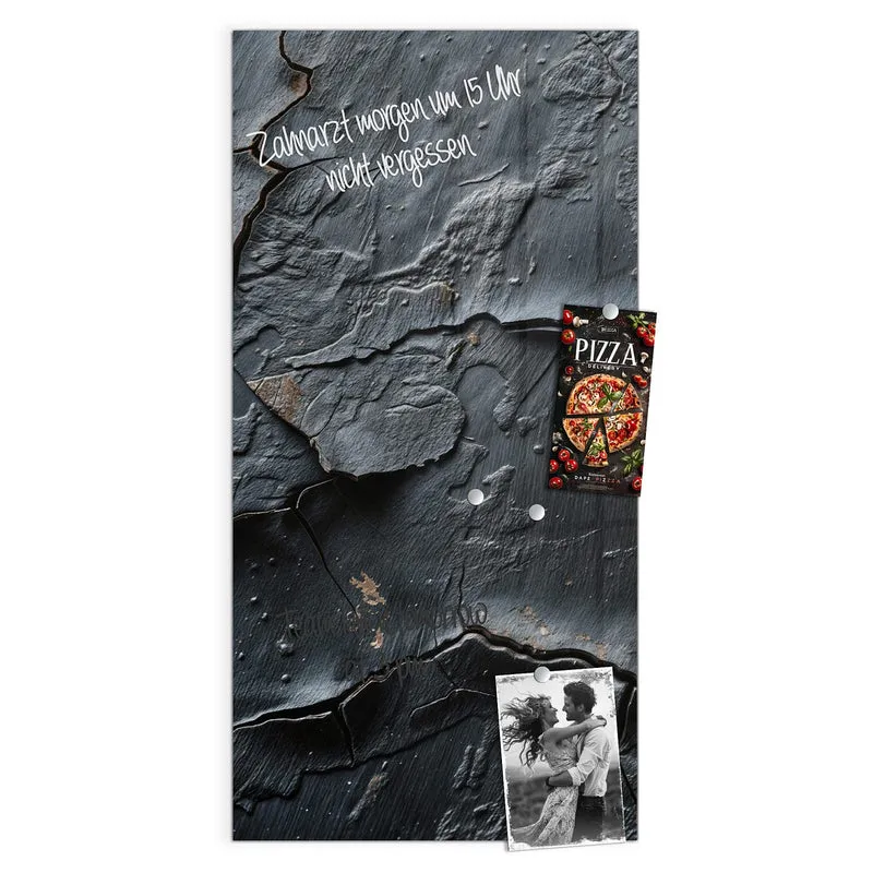 Glas Magnettafel - Risse in Anthrazit