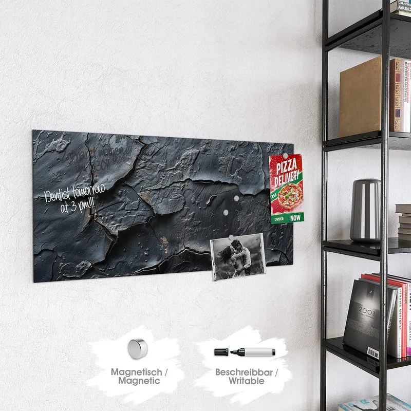Glas Magnettafel - Risse in Anthrazit