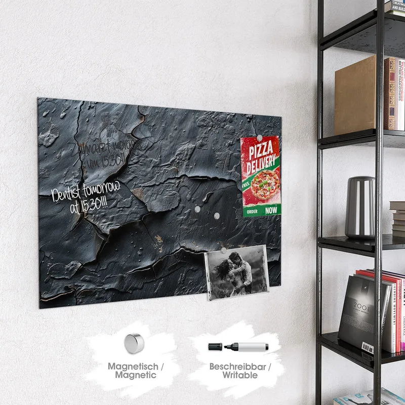 Glas Magnettafel - Risse in Anthrazit