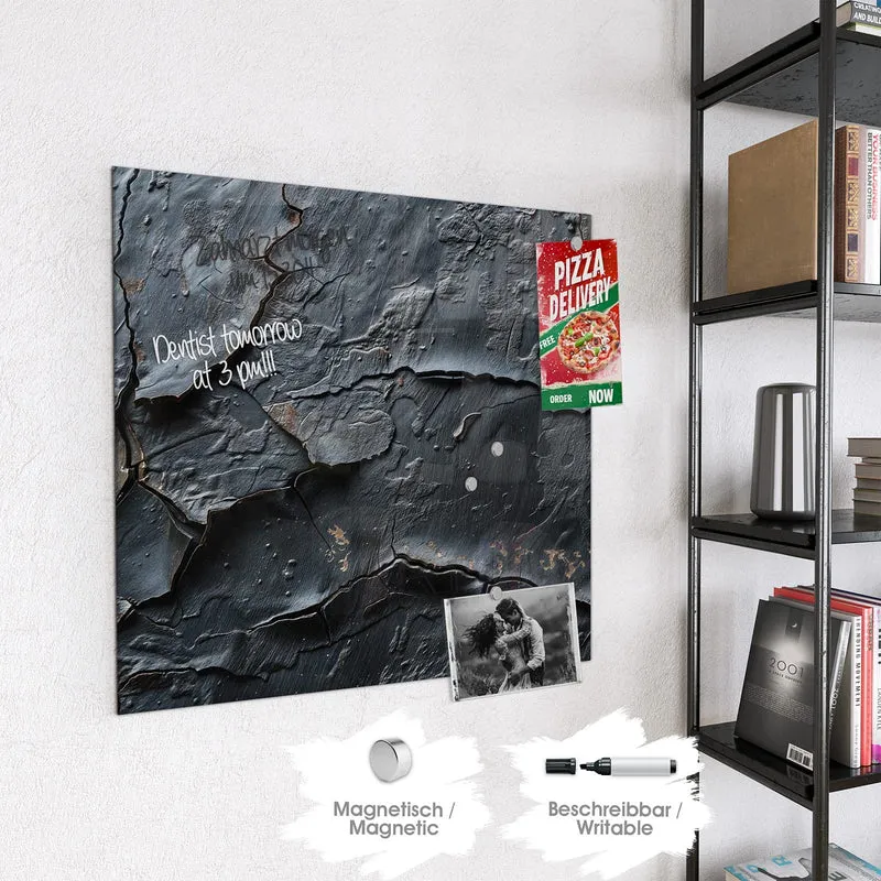 Glas Magnettafel - Risse in Anthrazit