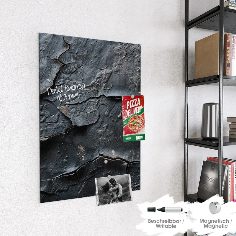 Glas Magnettafel - Risse in Anthrazit