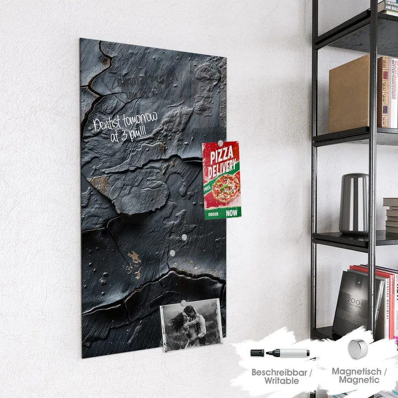 Glas Magnettafel - Risse in Anthrazit